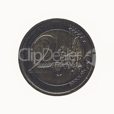 Vintage Two Euro coin
