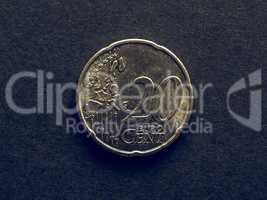 Vintage Twenty Cent Euro coin