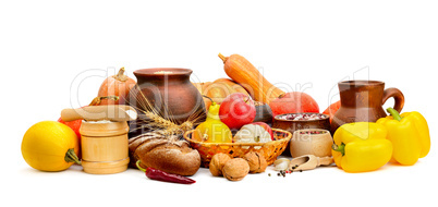 Food collection isolated on white