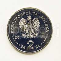 Vintage Polish 2 zloti coin