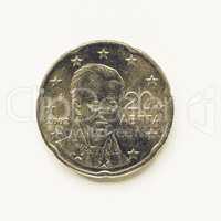 Vintage Greek 20 cent coin