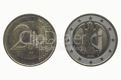 Vintage Two Euro coin