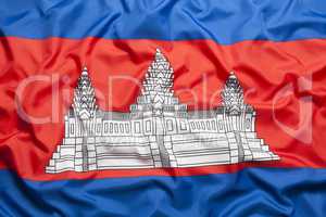 Textile flag of Cambodia