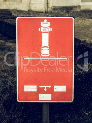 Vintage looking Fire hydrant sign