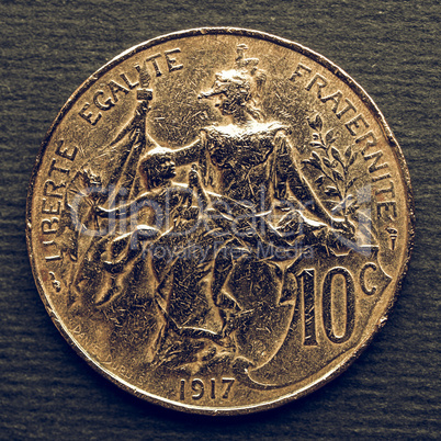 Vintage French coin