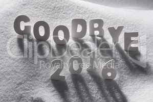 Text Goodbye 2016 With White Letters In Snow