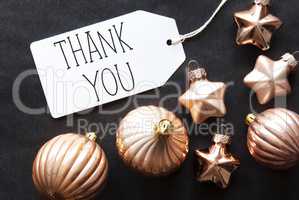 Bronze Christmas Tree Balls, Text Thank You