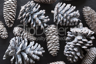 Fir Cone Texture As Christmas Decoration, Flat Lay