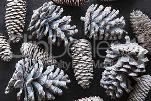 Fir Cone Texture As Christmas Decoration, Flat Lay