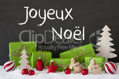 Decoration, Cement, Snow, Joyeux Noel Means Merry Christmas