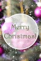 Vertical Rose Quartz Balls, Text Merry Christmas