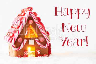 Gingerbread House, White Background, Text Happy New Year