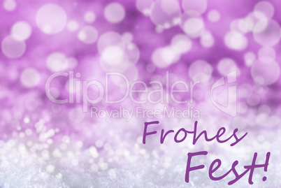 Pink Bokeh Background, Snow, Frohes Fest Means Merry Christmas