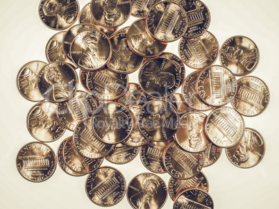 Vintage Dollar coins 1 cent wheat penny cent