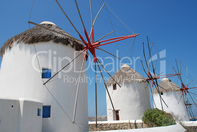 Windmühlen auf Mykonos Griechenland