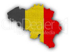 Karte und Fahne von Belgien