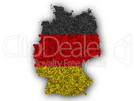 Karte unf Fahne von Deutschland