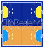 Handball court isolated