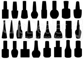 Illustration of different nail polish bottles