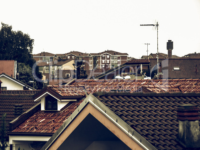 Vintage looking Wet roofscape