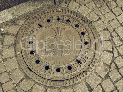 Vintage looking Manhole detail