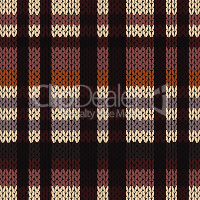 Knitting seamless pattern in brown, beige and coffee hues