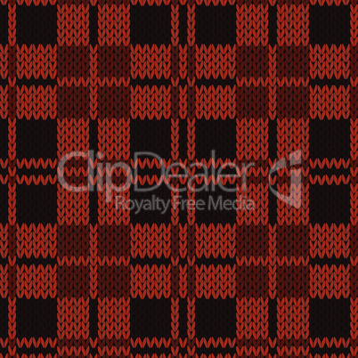 Knitting seamless pattern in various red and brown hues