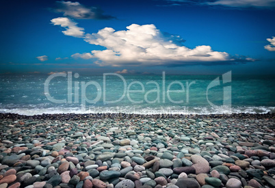 sea and beach with pebbles