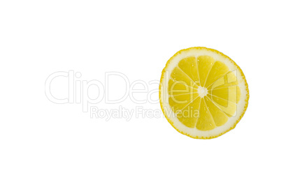 Slice of fresh lemon isolated on white background