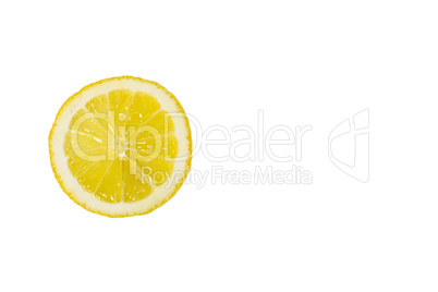 Slice of fresh lemon isolated on white background