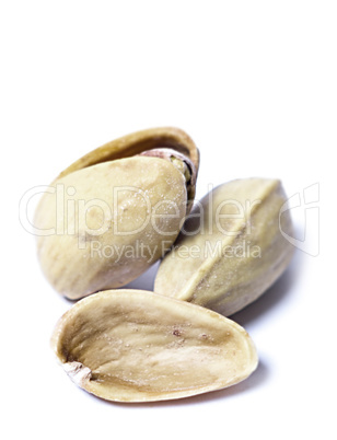 pistachios on a white background