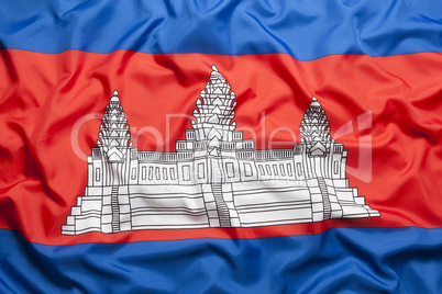 Textile flag of Cambodia