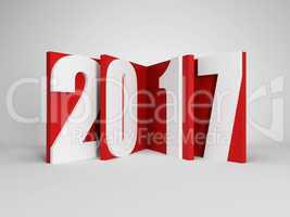 new year 2017, 3d rendering