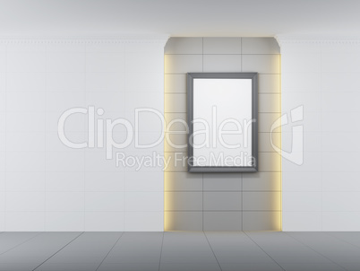 blank picture in the gallery, 3d rendering