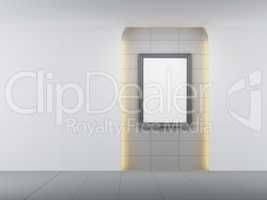 blank picture in the gallery, 3d rendering