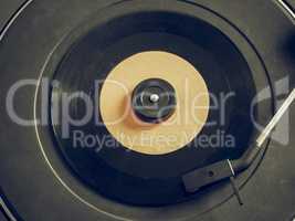 Vintage looking Vinyl record on turntable