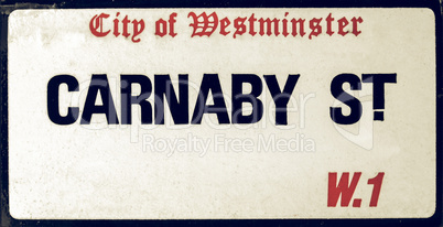 Vintage looking Carnaby Street sign