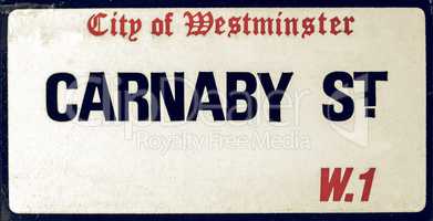 Vintage looking Carnaby Street sign