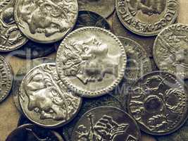 Vintage Roman coins