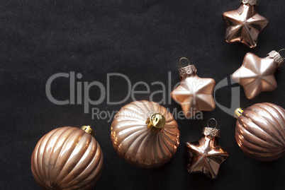 Bronze Christmas Tree Balls, Copy Space