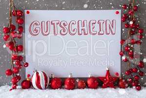 Label, Snowflakes, Christmas Balls, Gutschein Means Voucher