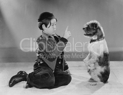 A boy and his dog