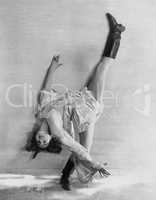 Flexible dancer bending over backwards