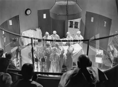 View of operating theater with spectators