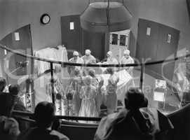 View of operating theater with spectators