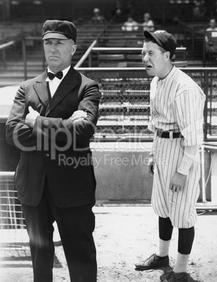 Baseball player and umpire