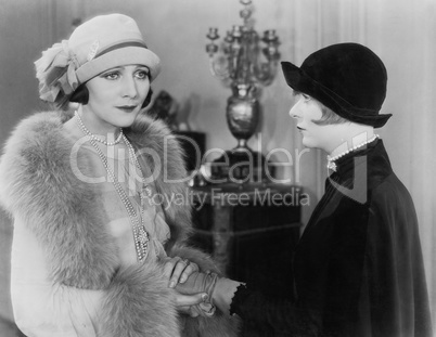 Portrait of two women friends