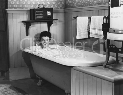 Woman in bathtub