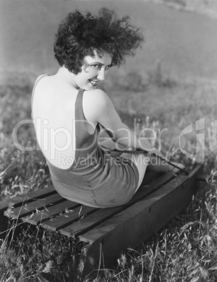 Portrait of woman in bathing suit