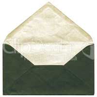 Vintage looking Green envelope isolated